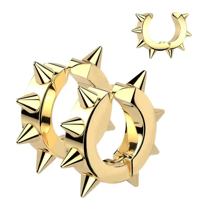 Spikes øreclip Ip ædelstål Golden