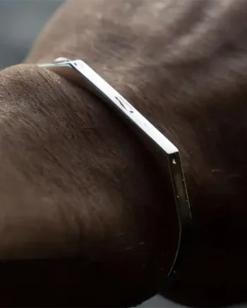 Steel Edge Bangle   Minimalistisk Herrearmbånd Pvd Belagt 18k    Mm