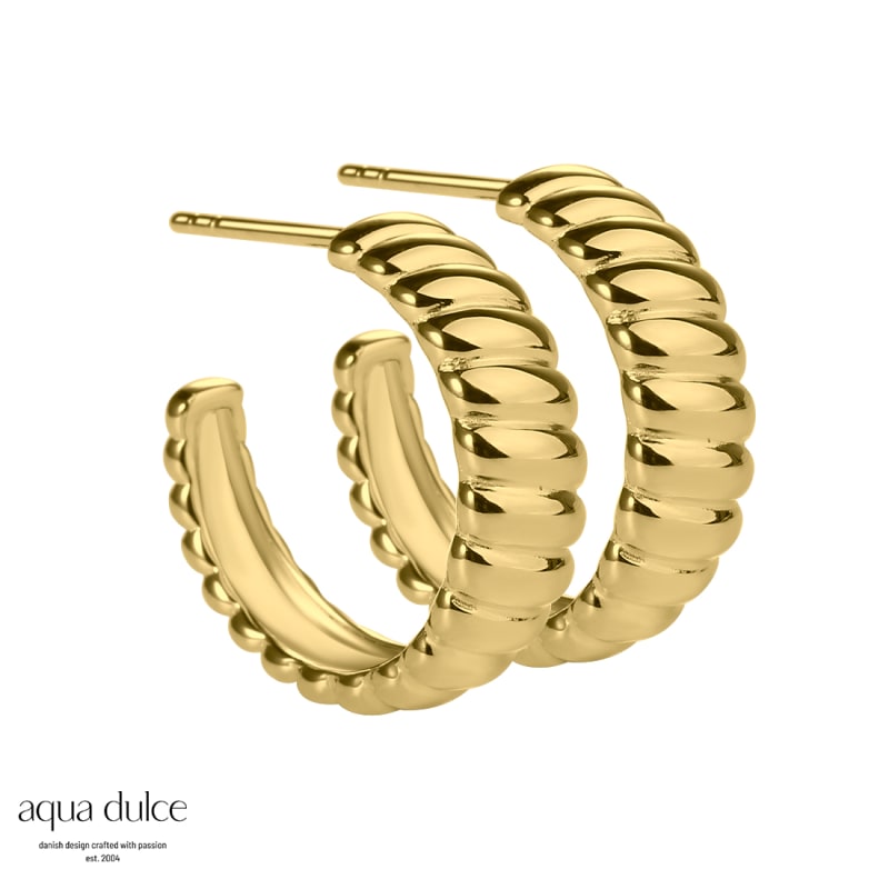 Suki  20 Mm  Hoops   Forgyldt Sterling Sølv Med Snoninger