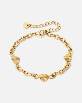 Sunset Heart Link Armbånd 18k Guldbelagt
