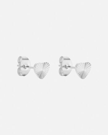Sunset Heart Studs Sølvfarvet