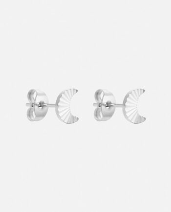 Sunset Moon Studs Sølvfarvet