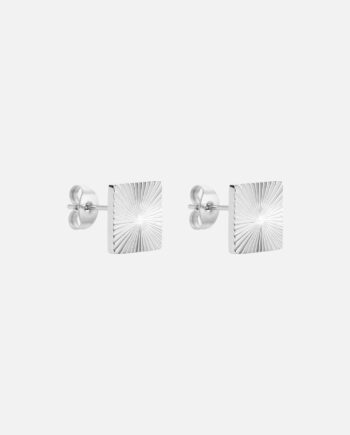 Sunset Square Studs Sølvfarvet