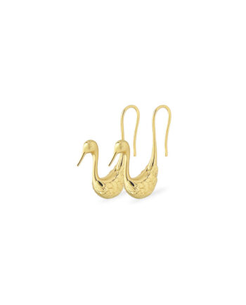 Svane øreringesæt  Swan 18 Karat Forgyldt