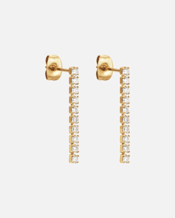 Tennis Zirkon øreringe 18k Guldbelagt 24mm