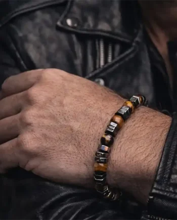 Tiger   Herrearmbånd Med Tiger Eye Og Hematit   Mm