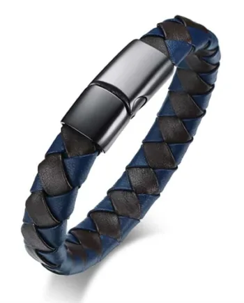 Tk Blue Læderarmbånd