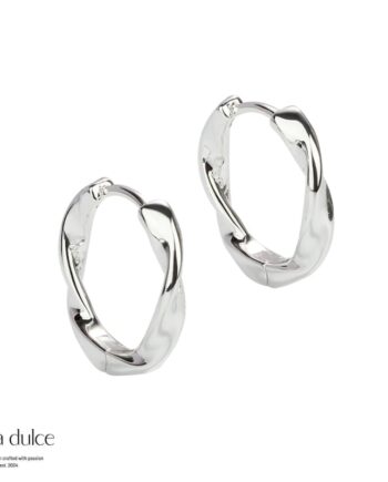Twirl Hoop Big   Silver