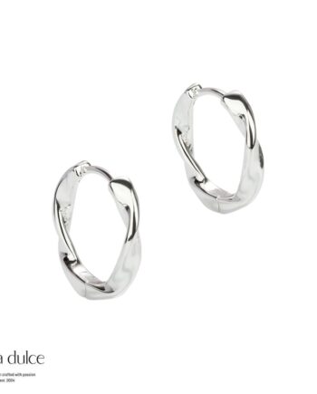 Twirl Hoop   Silver
