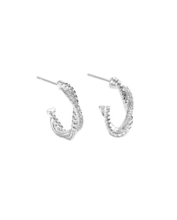 Twisted Darling Hoop   Silver