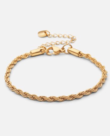 Twisted Rope Armbånd 18k Guldbelagt 3mm
