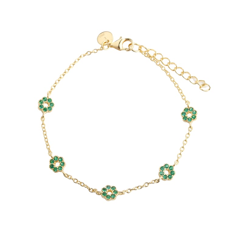 Verde Flower Bracelet   Golden