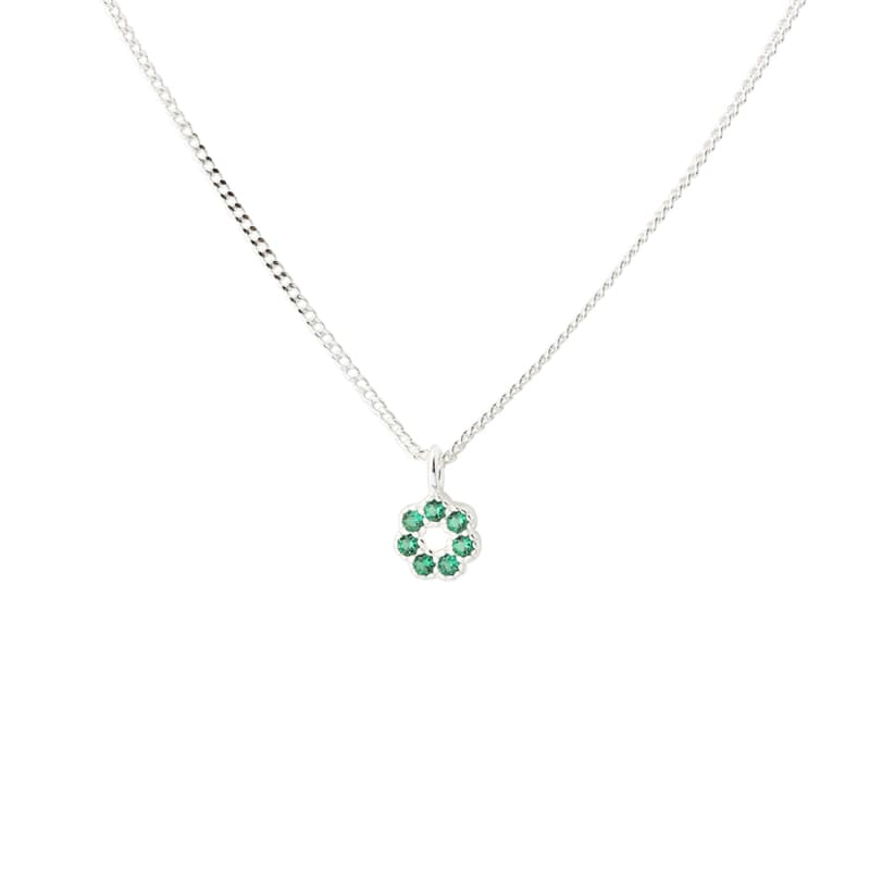 Verde Flower Necklace   Silver