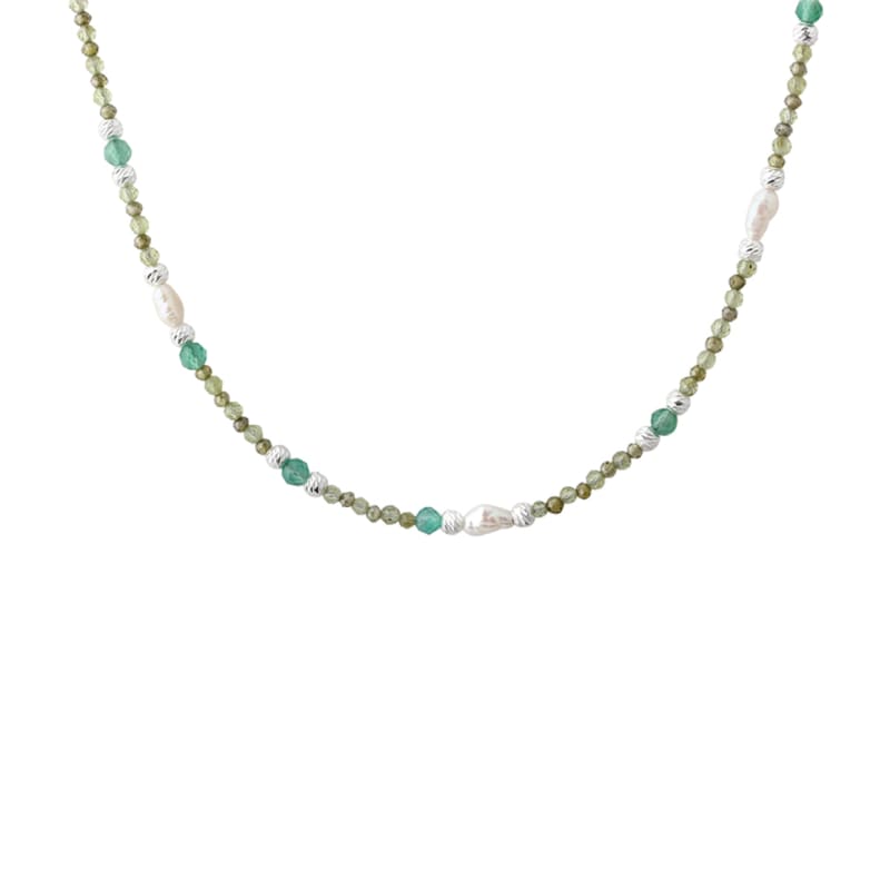 Verde Mix Necklace   Silver