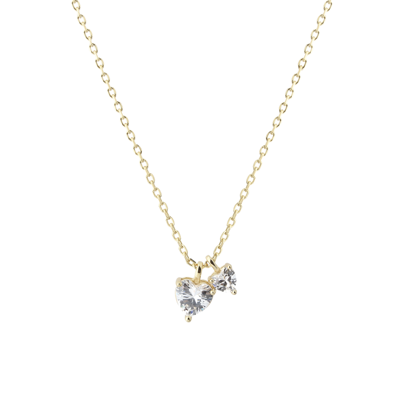 Vida Hearts Necklace   Golden