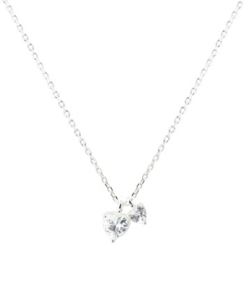Vida Hearts Necklace   Silver