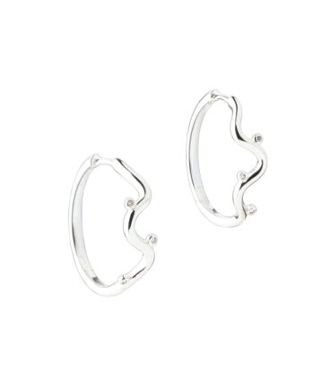 Wavy Hoop Big   Silver