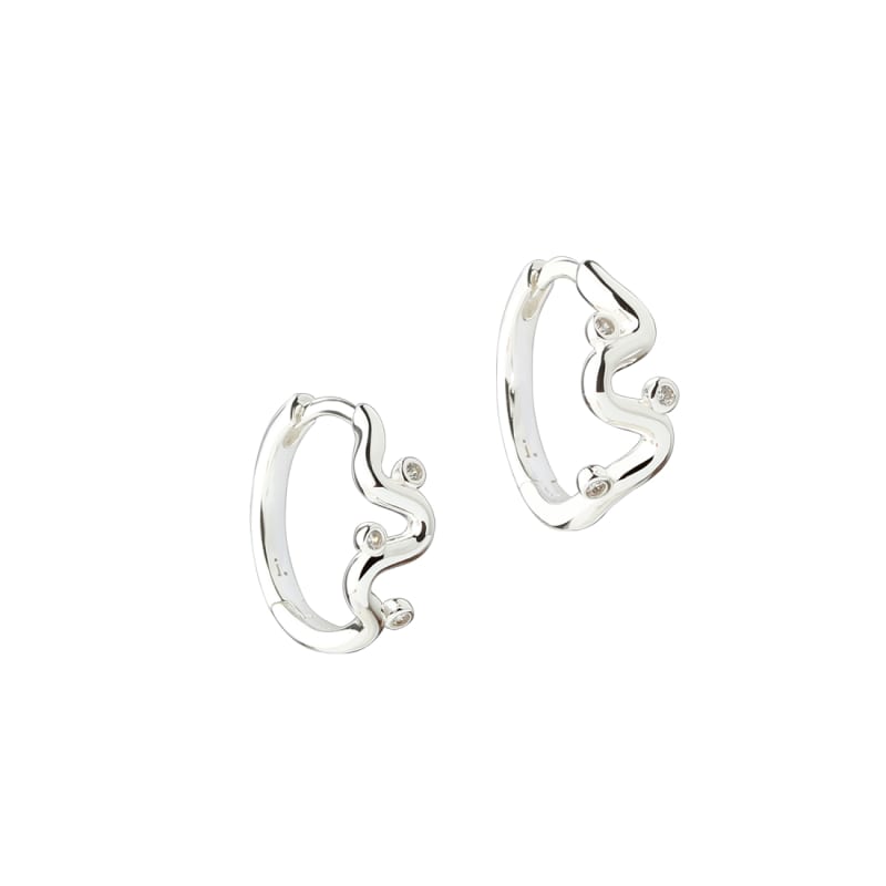 Wavy Hoop     Silver