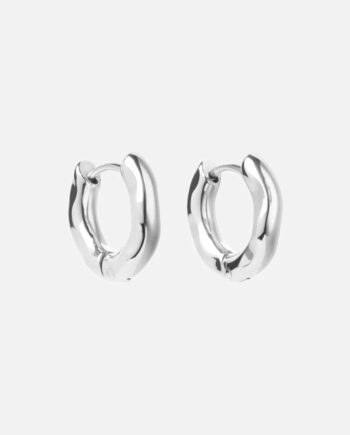 Wavy Hoops Sølvfarvet 14mm