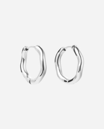 Wavy Hoops Sølvfarvet 20mm