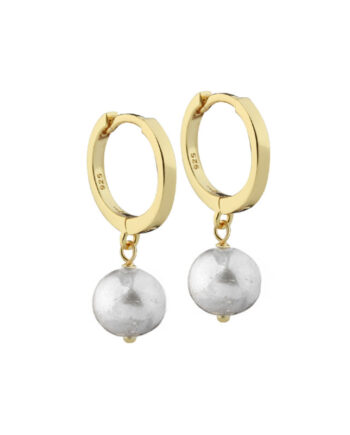 Whisper Pearl Hoop   Golden