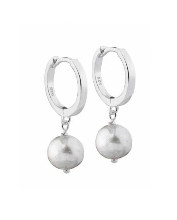 Whisper Pearl Hoop   Silver