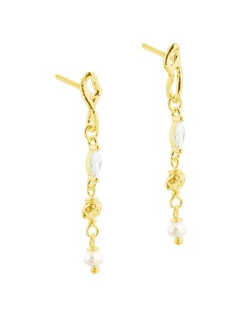 White Garden Earstud   Golden