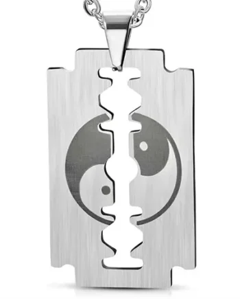 Yin Og Yang Halssmykke   Stål