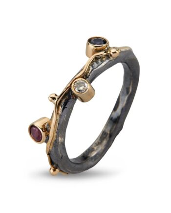 Ring Zeus Triple Precious Stones 52