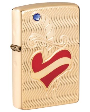 Zippo Lighter  Quot Heart Sword Quot  Limited Edition Med Swarovski Sten
