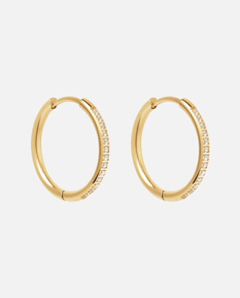 Zirkon Hoops øreringe 18k Guldbelagt 20mm