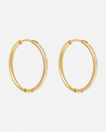 Zirkon Hoops øreringe 18k Guldbelagt 24mm