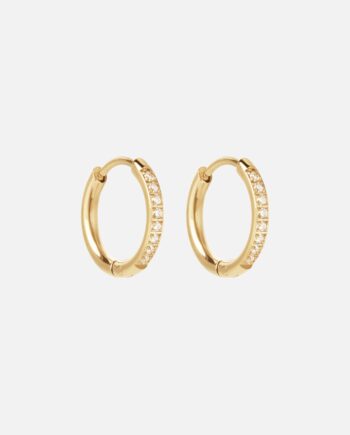 Zircon øreringe 18k Guldbelagt 14mm