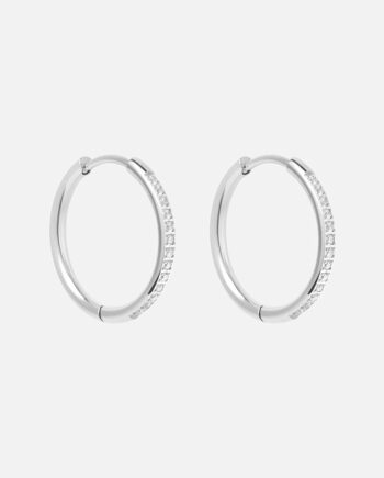 Zirkon Hoops øreringe Sølvfarvet 20mm