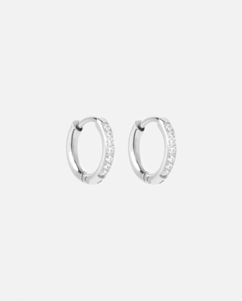 Zircon øreringe Sølvfarvet 12mm