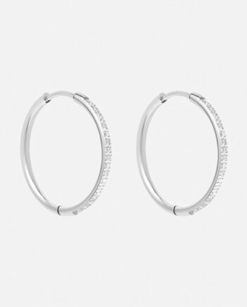 Zirkon Hoops øreringe Sølvfarvet 24mm