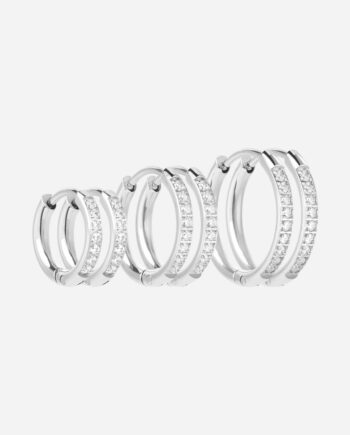 Zircon øreringe Sølvfarvet 12 14 16mm