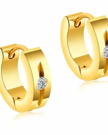ørering Forgyldt  Quot Cz Steel Quot  1stk