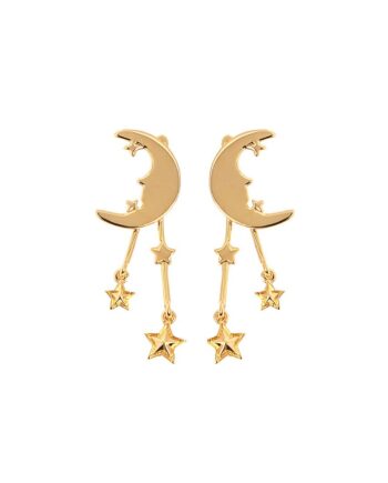 øreringesæt  Tothemoonandback 18 Karat Forgyldning Spar 51 Kr