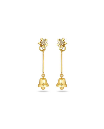 øreringesæt  Twinklebells Guld Klokke Og Klare Zirkoner 18 Karat Forgyldning