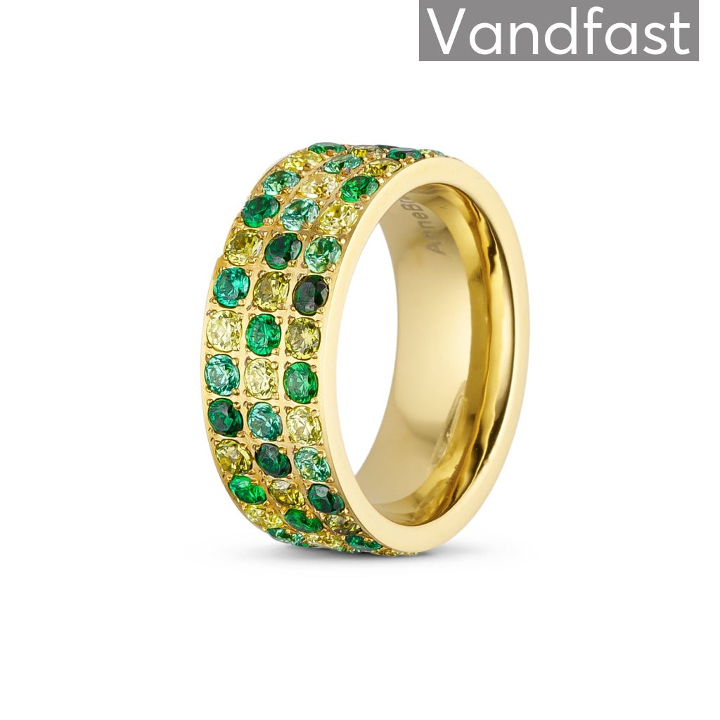 Annebrauner Alliance Green Mix Ring 18k Guldbelagt 48