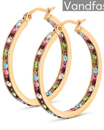 Annebrauner Creole Thin Small Multicolor øreringe 18k Guldbelagt