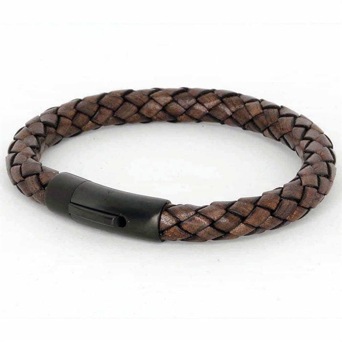 Chart Læderarmbånd Brun Sort