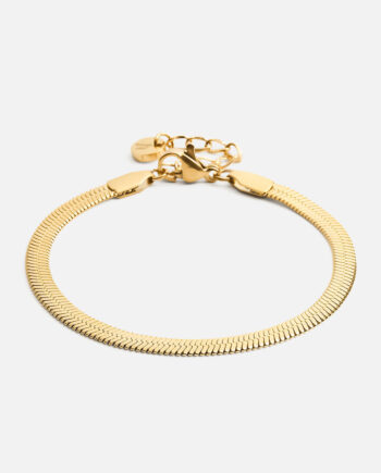 Flad Snake Ankelkæde 18k Guldbelagt 4mm