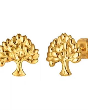 Golden Tree Of Life ørestik   Forgyldt Livets Træ