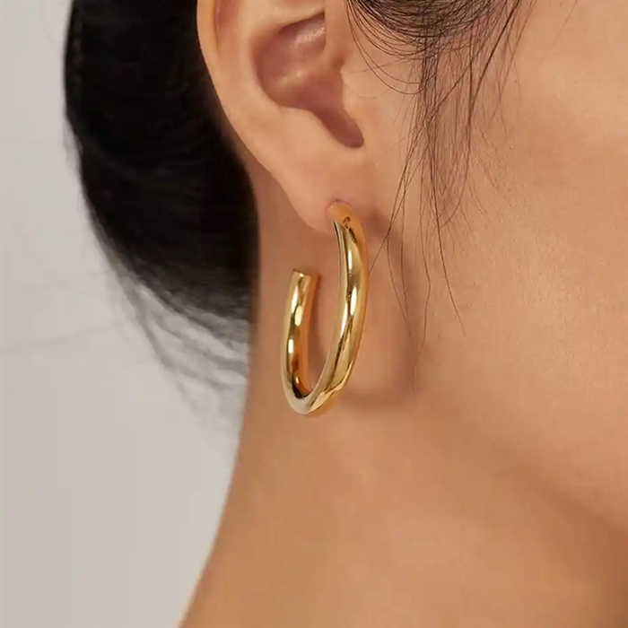 Hoopy ørering Golden ædelstål