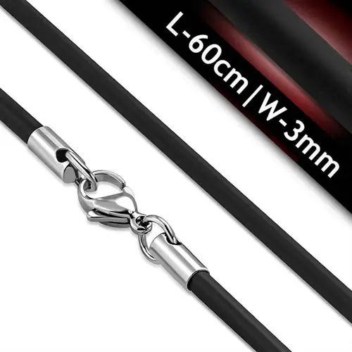 Sort Gummisnor 3mm 60cm