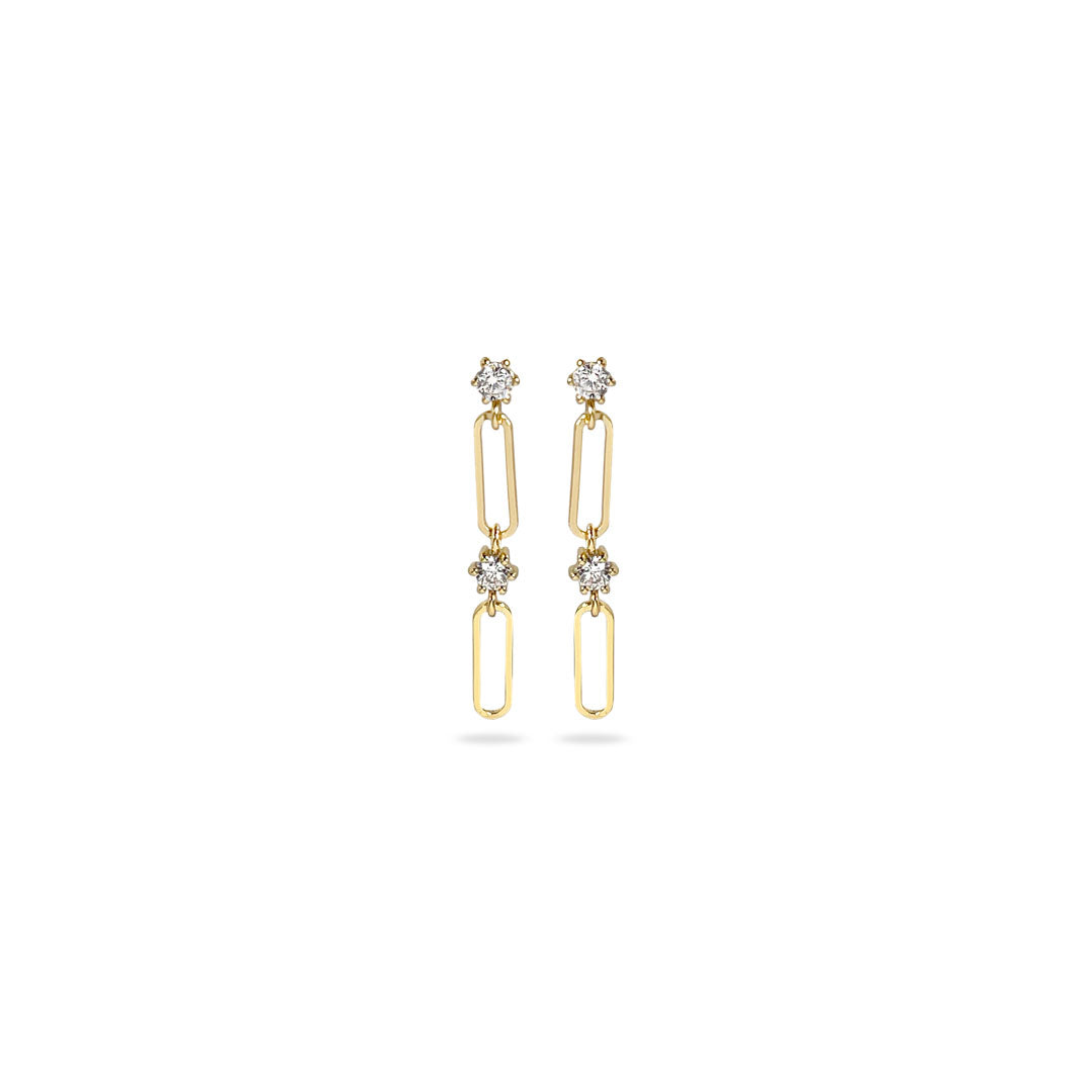Twinklechain Earring øreringesæt Med Zirkoner 18   Forgyldt