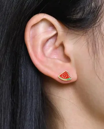 Vandmelon Slice   Søde Watermelon ørestik   Forgyldt Stål