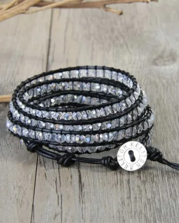 White Wrap Armbånd Med